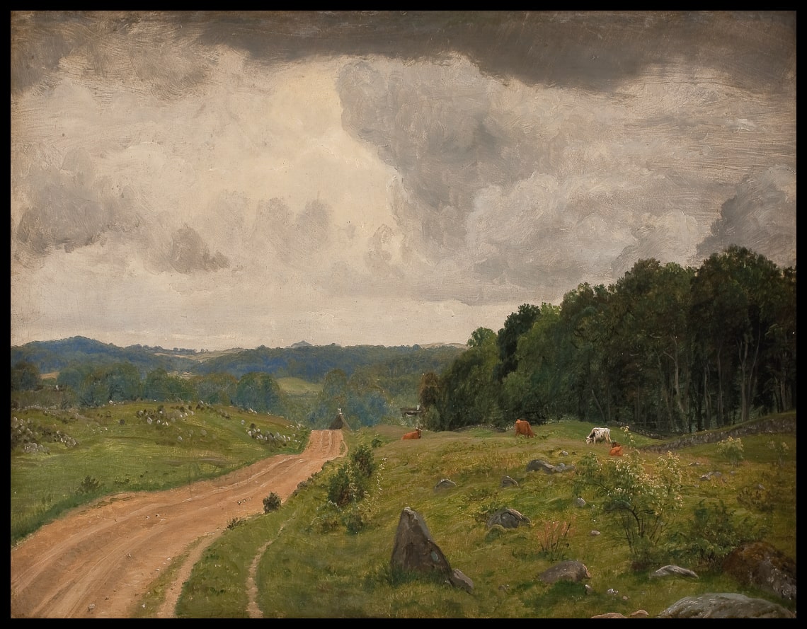 Paysage à Kongens Møller, Sealand. Lumière d'après-midi
