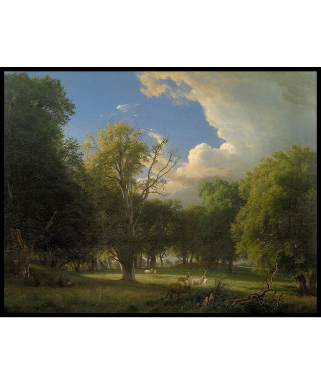 Summer Afternoon with a Passing Shower. The Deer Park in Jægersborg North of Copenhagen