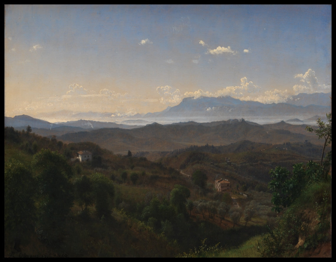 Vue de la vallée du Sacco au sud-est d'Olevano