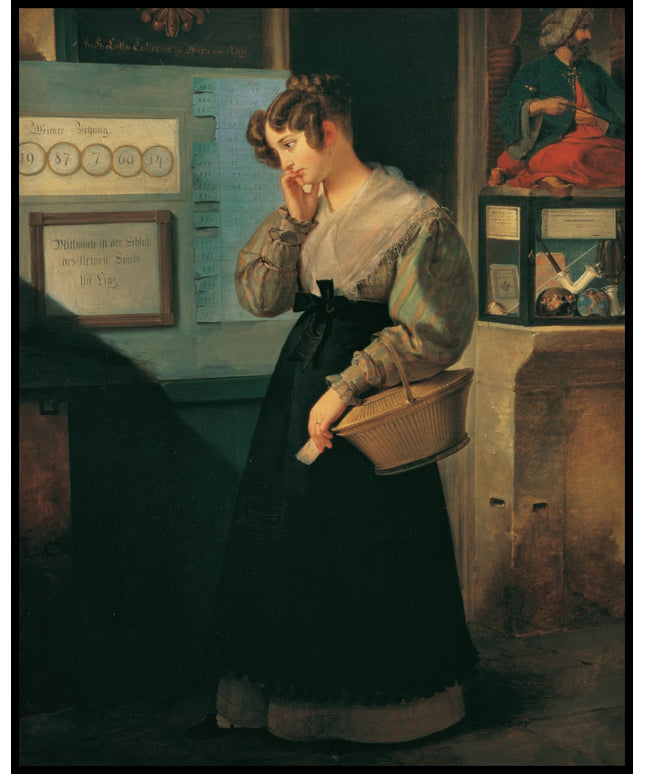 Mädchen vor dem Lotteriegewebe