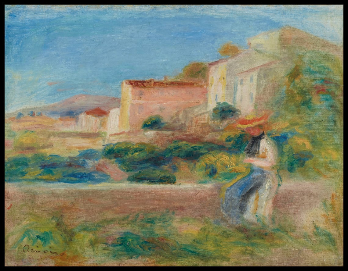 Femme assise, La Maison de la poste à Cagnes