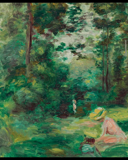 Femme lisant dans une clairière