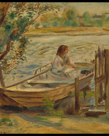 Jeune femme dans une barque