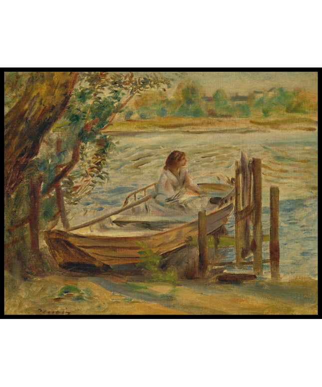 Jeune femme dans une barque