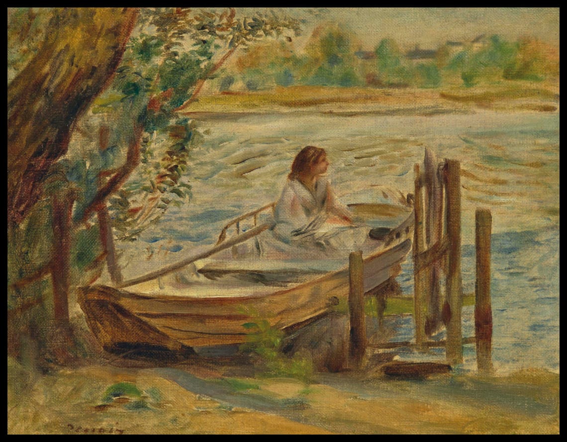 Jeune femme dans une barque