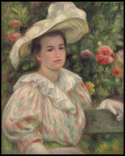 Jeune fille dans les fleurs or Femme au chapeau blanc
