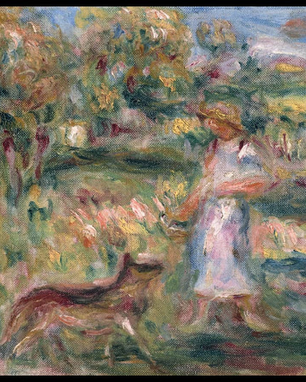 Paysage avec femme en bleu et Zaza à Cagnes