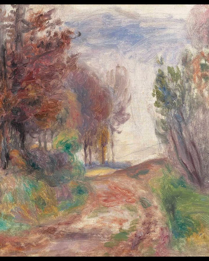 Paysage, chemin à la sortie d'un bois