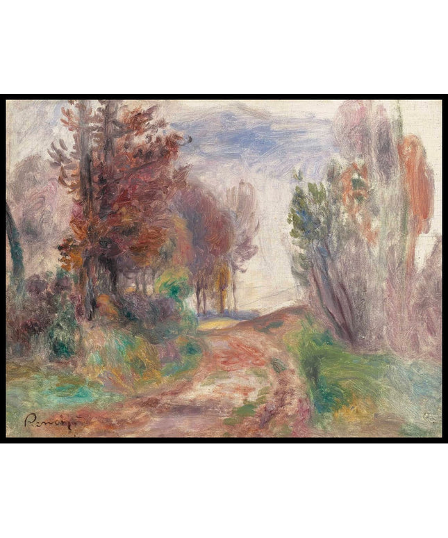 Paysage, chemin à la sortie d'un bois