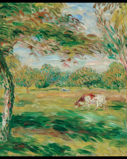 Vache dans un verger