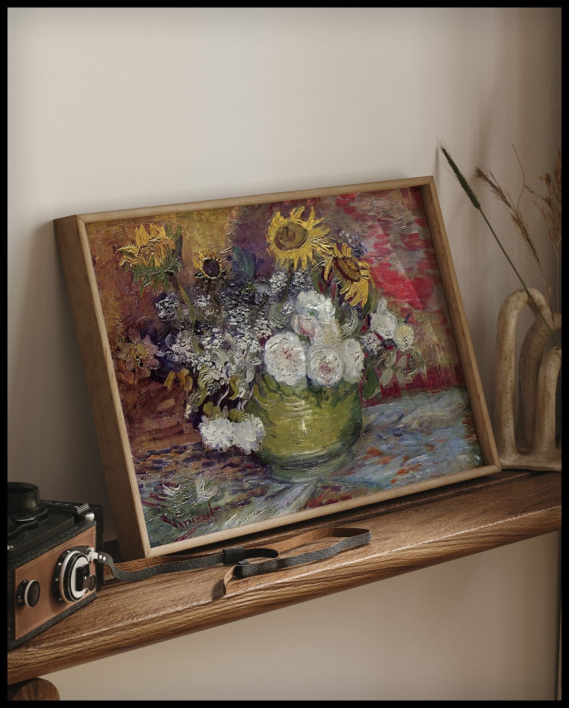 Bowl with Sunflowers, Roses and Other Flowers