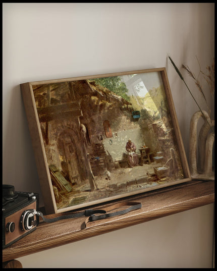 Alter Mönch vor der Klause