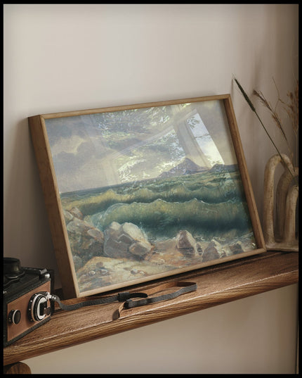 Küstenlandschaft mit brandenden Wellen