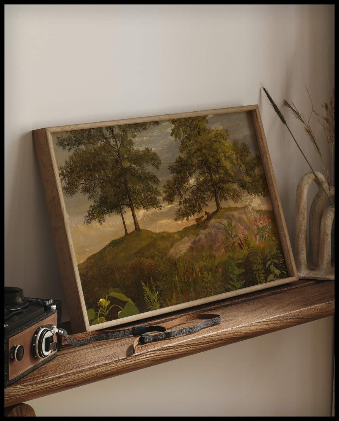 Paysage avec des vaches