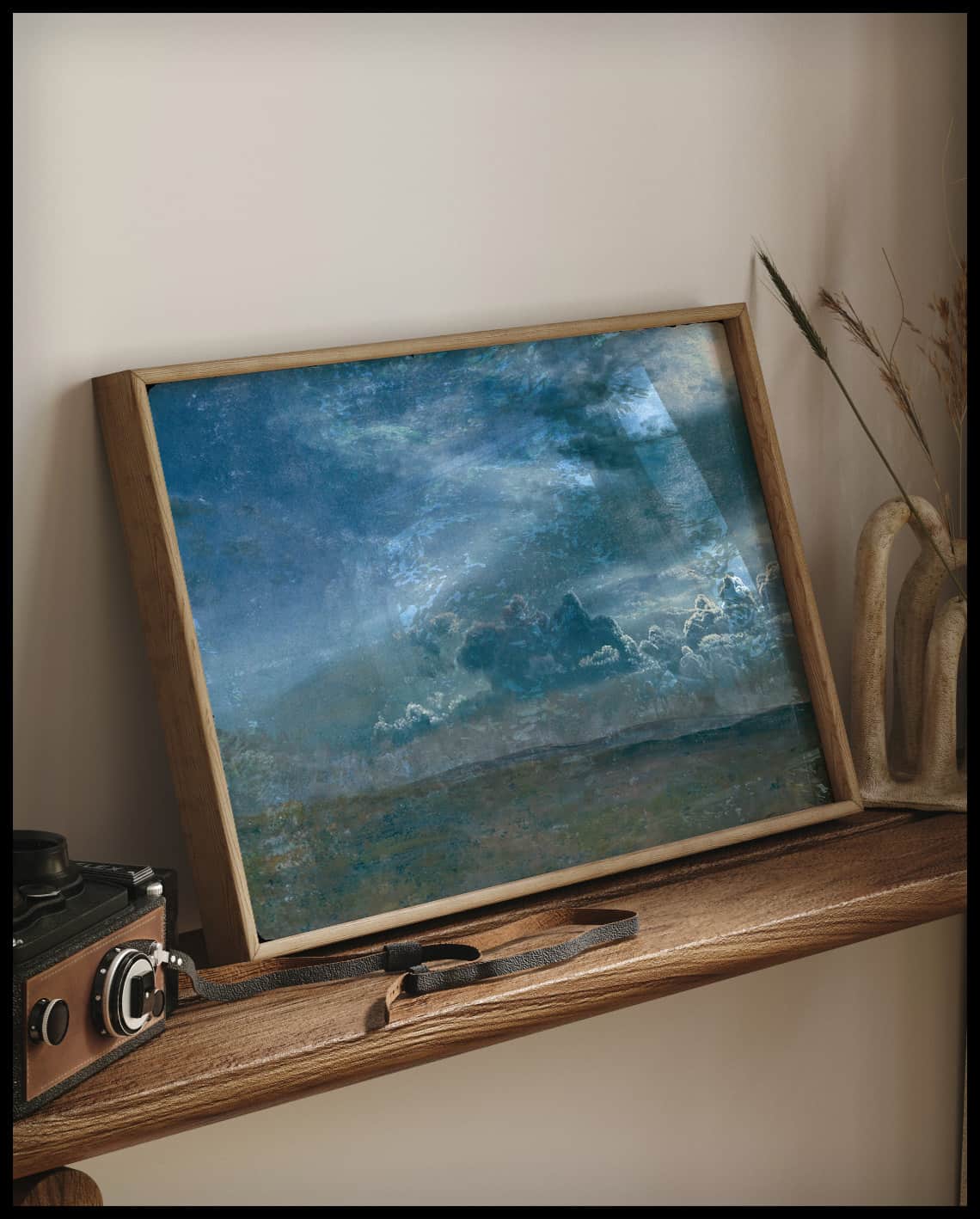 Paysage avec des nuages orageux