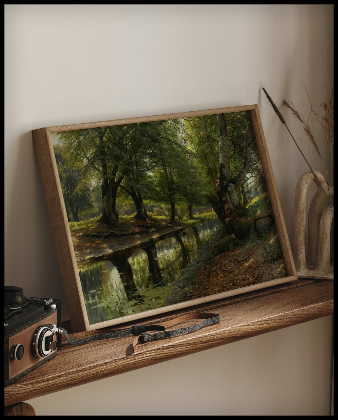 Ein Bach und ein Reh