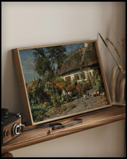 Ein Landgarten mit Hühnern