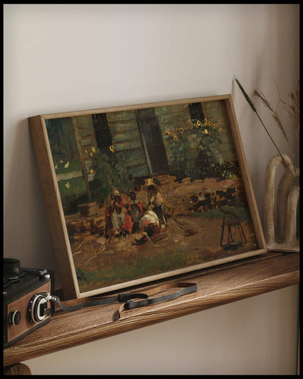 Sketch Of A Cottage Yard