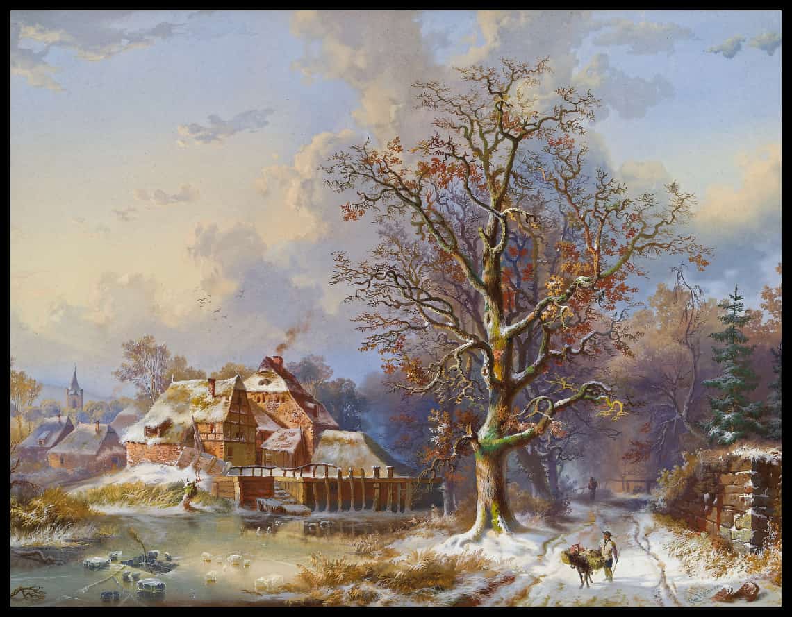 Dorf im Winter
