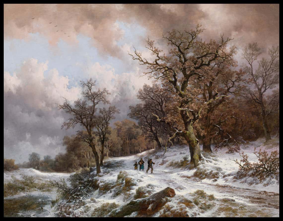 Familie in Winterlandschaft