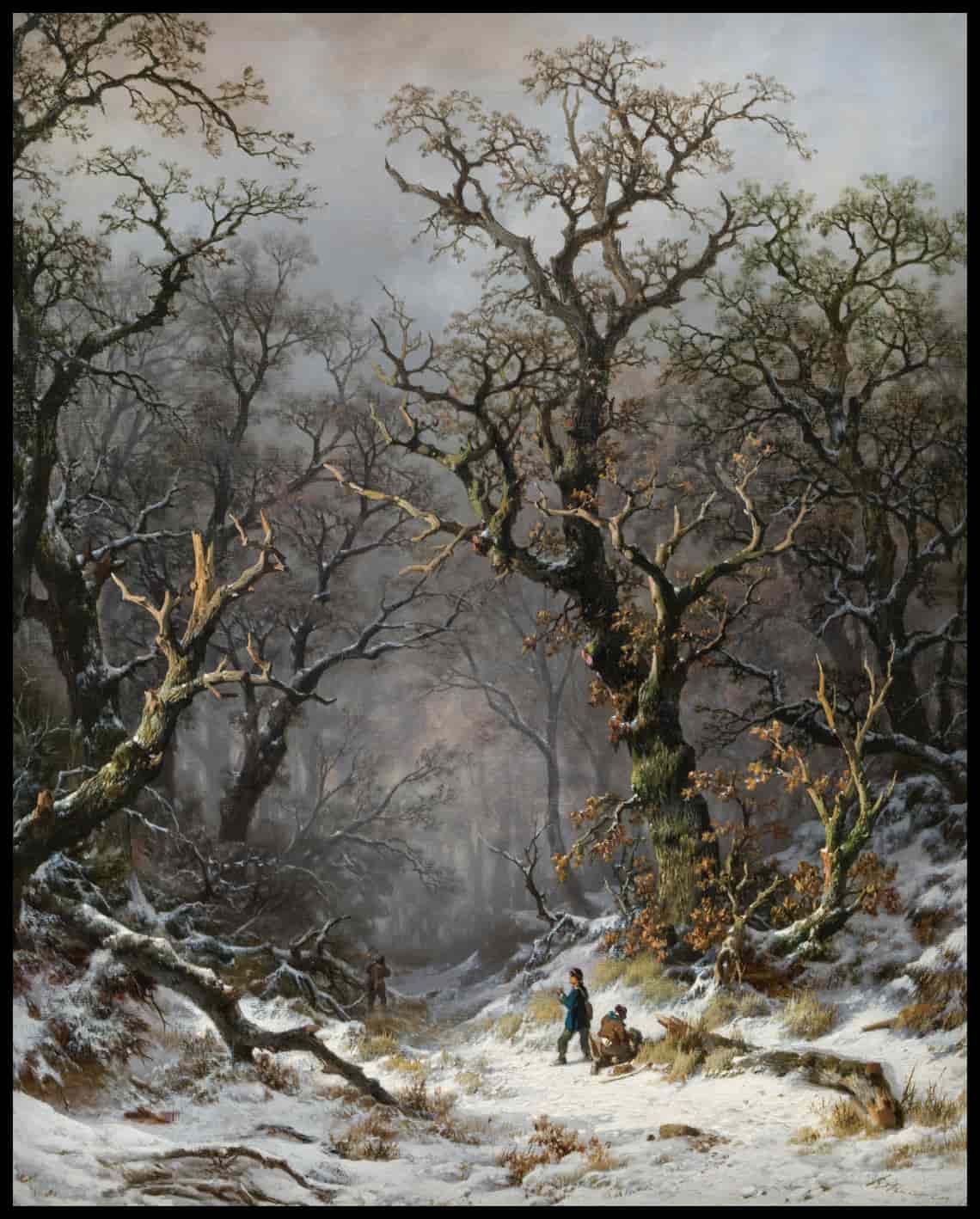 Jäger im Winterwald 1872