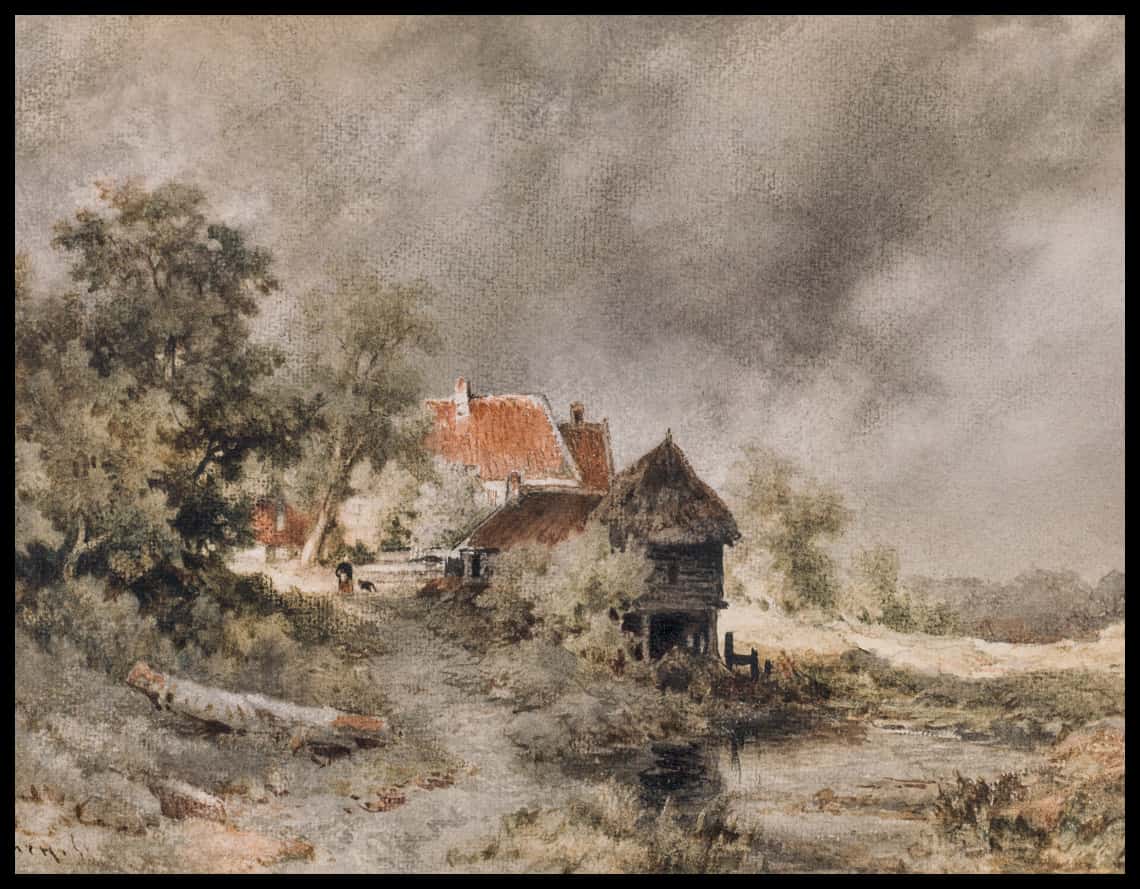 Landschaft mit Bauernhof