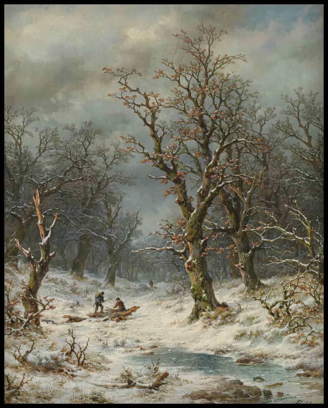 Reisigsammler im Winterwald