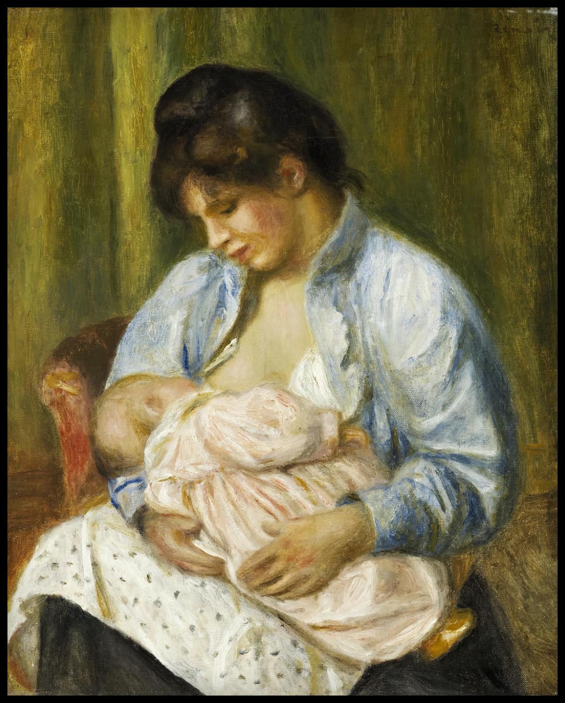 Une femme s'occupant d'un enfant