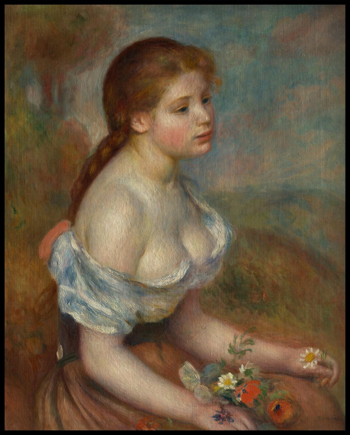Jeune fille avec Daisies