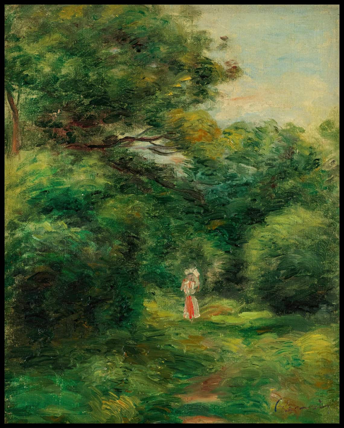 Allée Dans Un Bois, Femme Avec Enfant