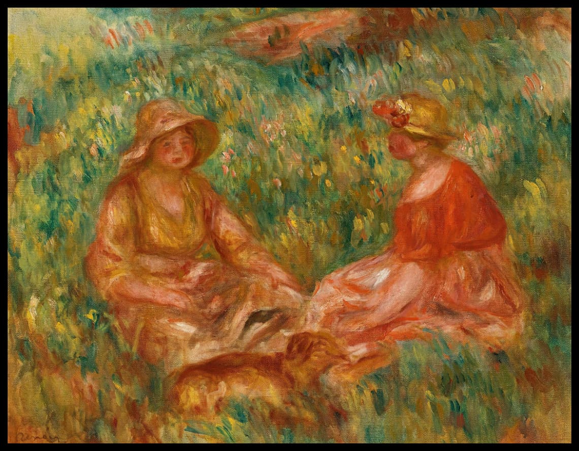 Deux Filles Dans Un Pré (Deux Femmes Dans L'herbe)