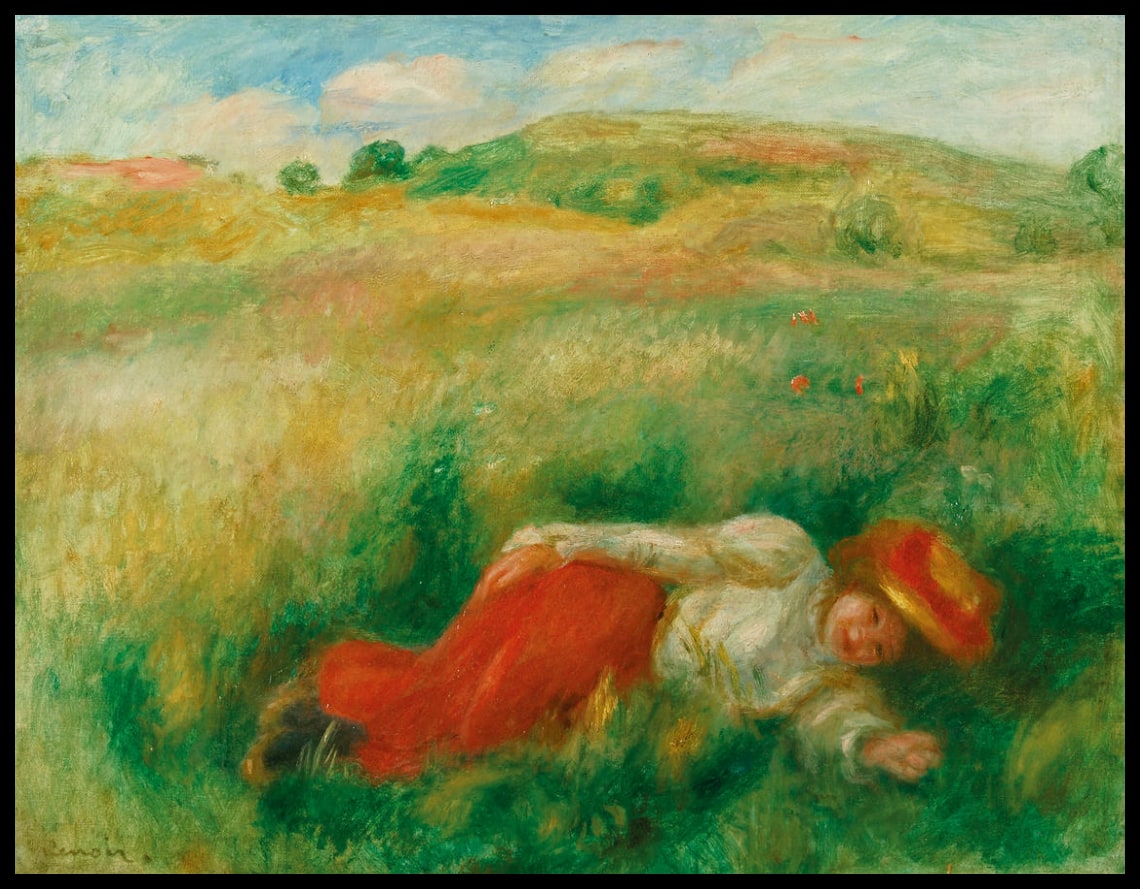 Femme Couchée Dans L'herbe