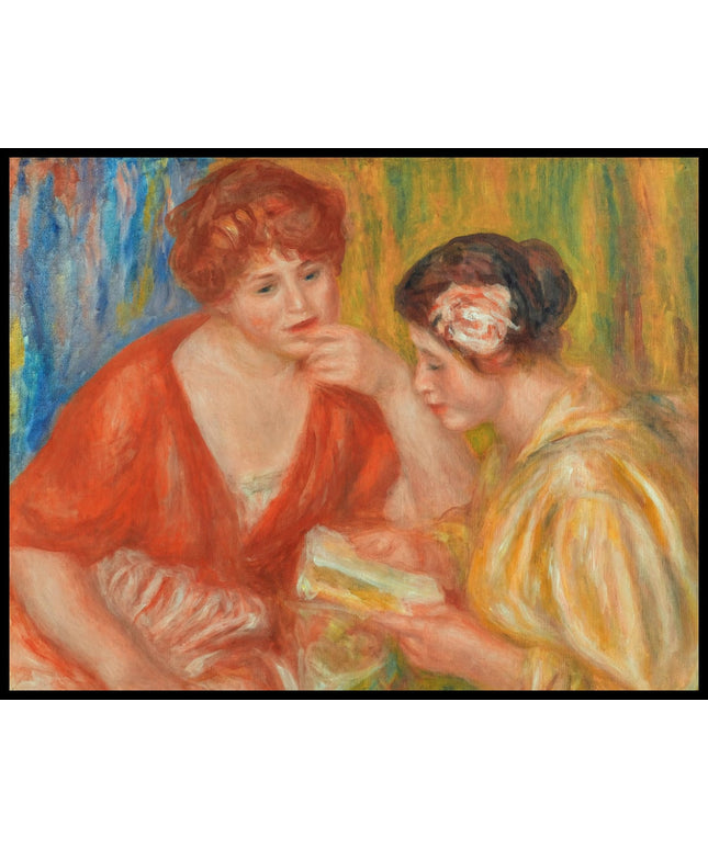 La Lecture, Deux Femmes Aux Corsages Rouge Et Rose