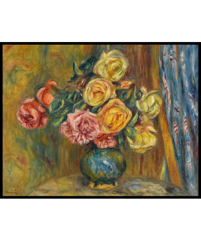 Les Roses Au Rideau Bleu