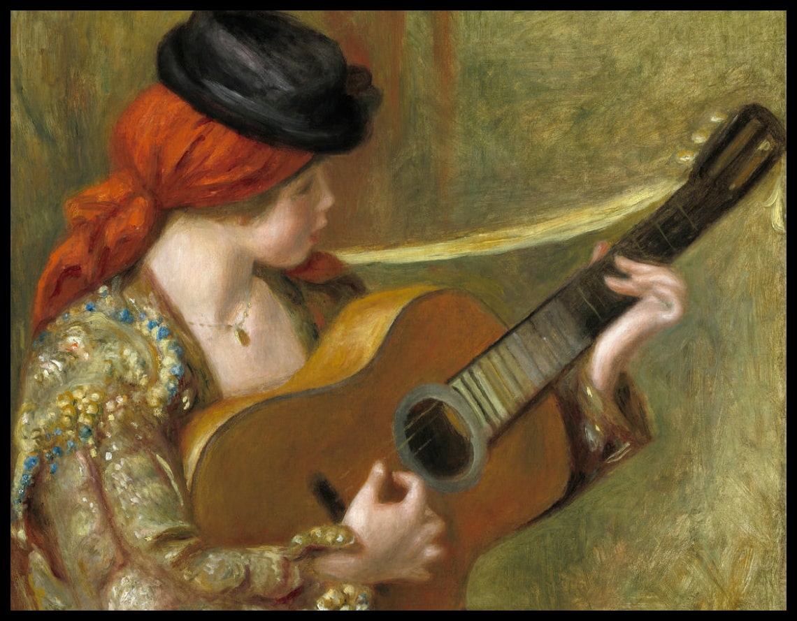 Jeune femme espagnole avec une guitare