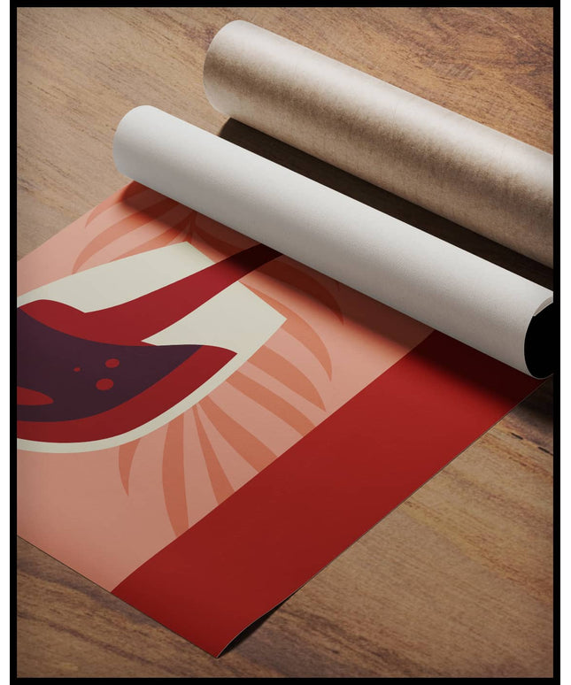 Pouring Wine Illustration Poster