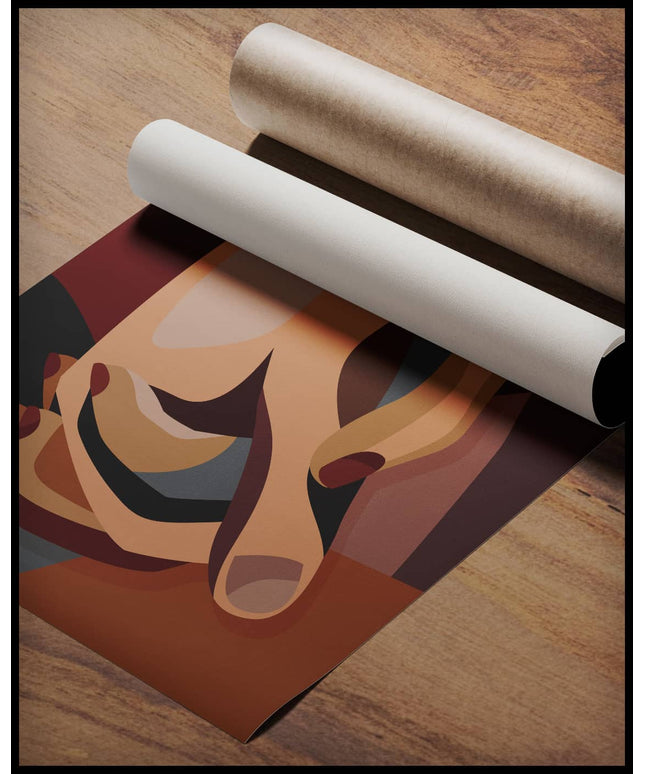 Holding Hands Illustration Poster