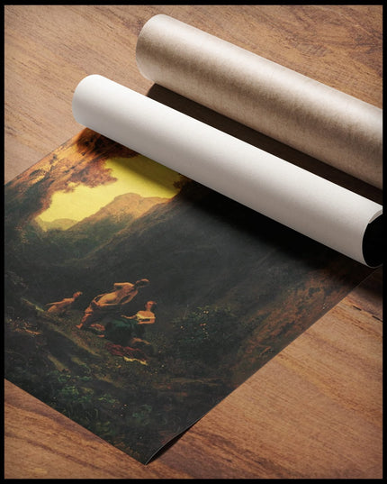 Badende Frauen in einer Schlucht