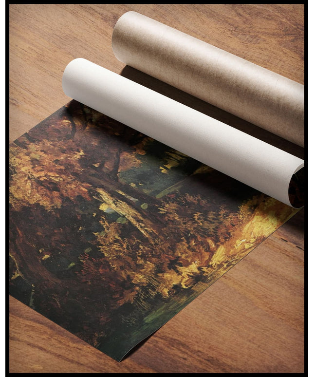 Waldlandschaft mit großen Laubbäumen