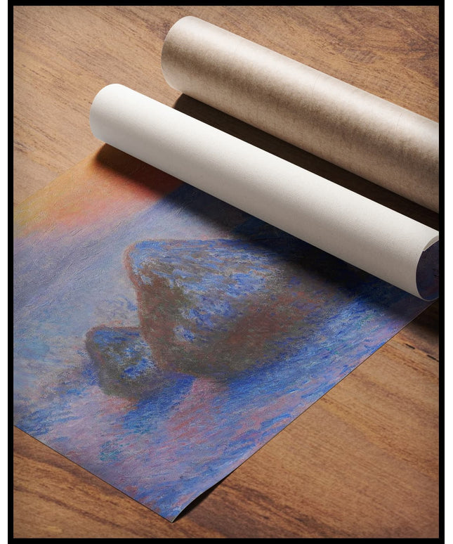 Stacks of Wheat (Sunset, Snow Effect)