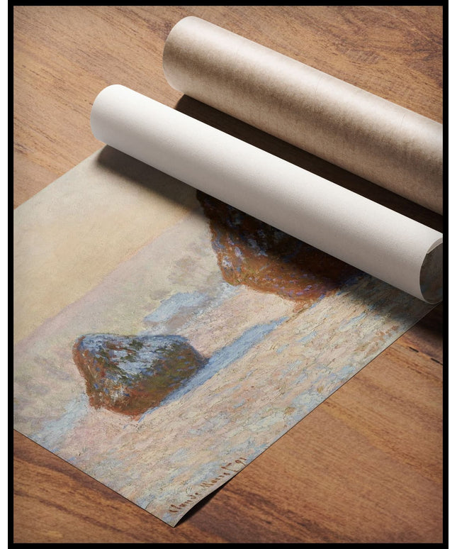 Wheatstacks, Snow Effect, Morning