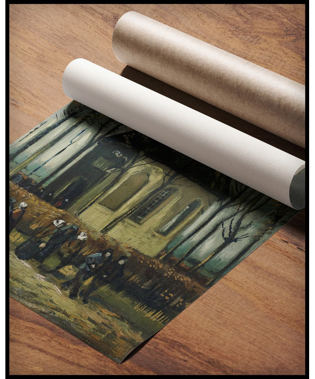 Die Kirche von Nuenen mit Kirchgängern