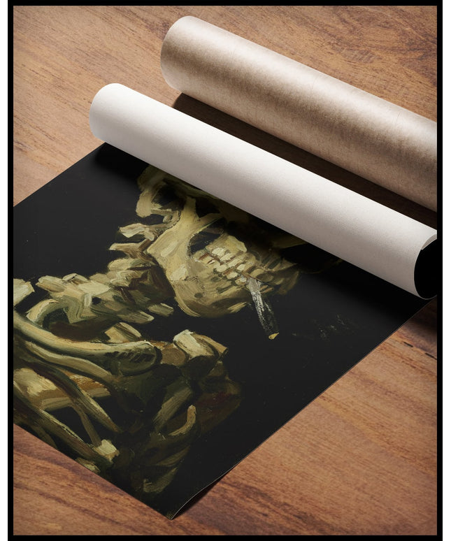 Schädel mit brennender Zigarette