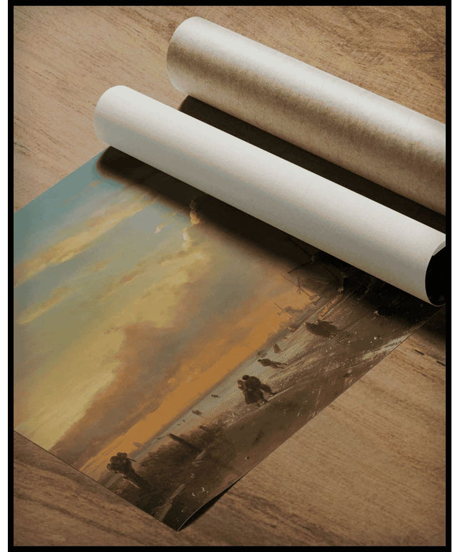 Ice Skaters At Sunset