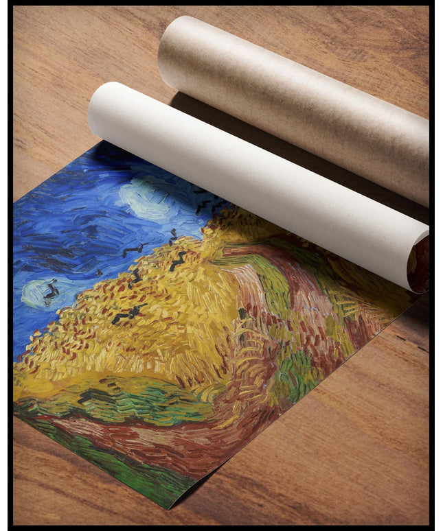 Krähen über Weizenfeld