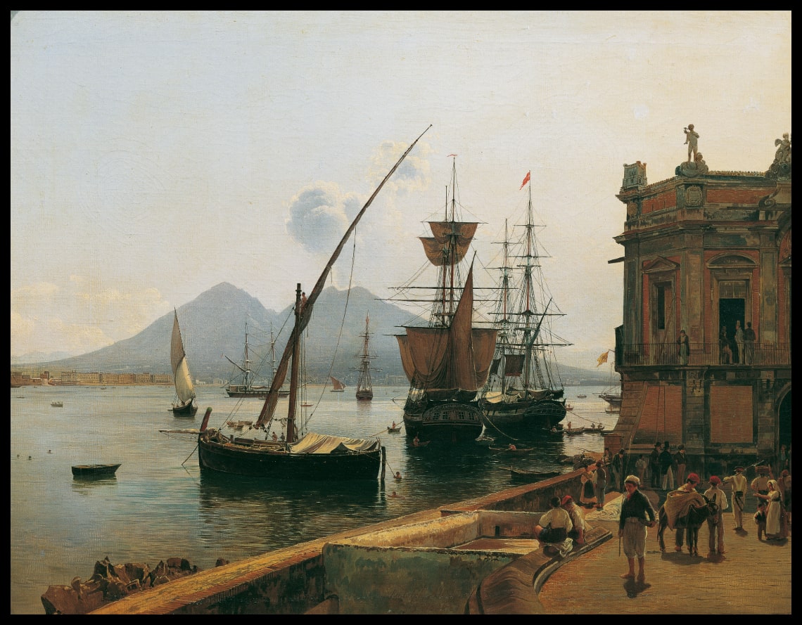 Der Hafen von Neapel mit Vesuv