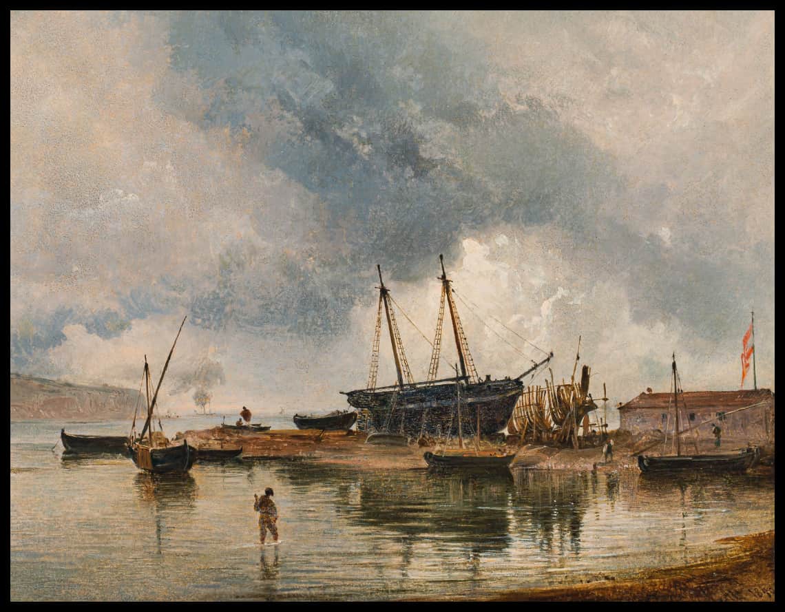 On the beach of Santa Lucia in Naples