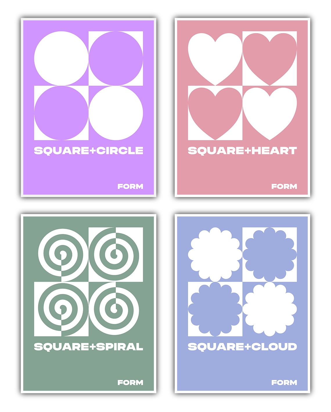 Abstrakt Formen Poster Set