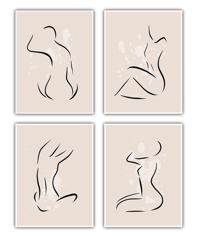 Line-Art Frauen Poster Set