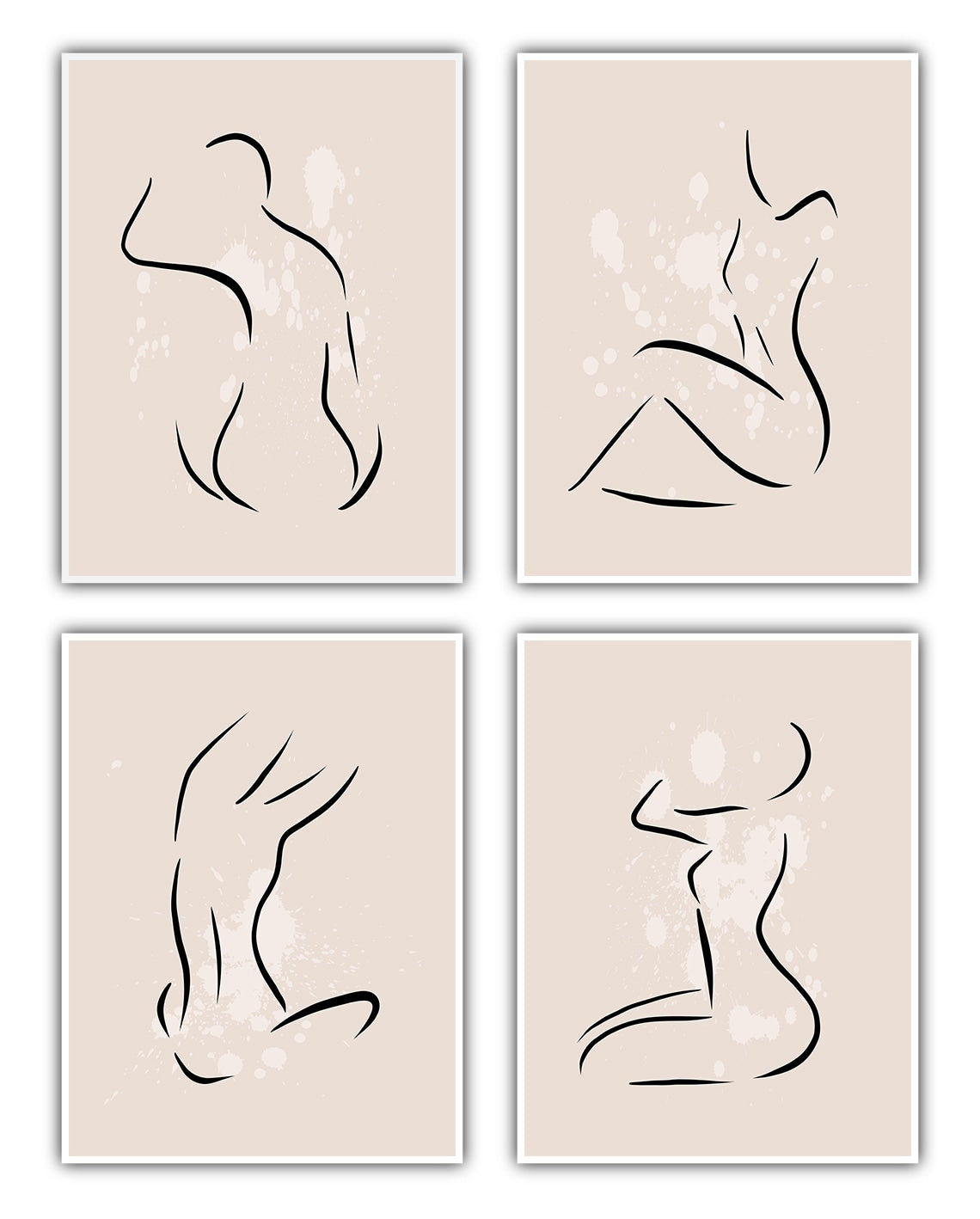 Line-Art Frauen Poster Set
